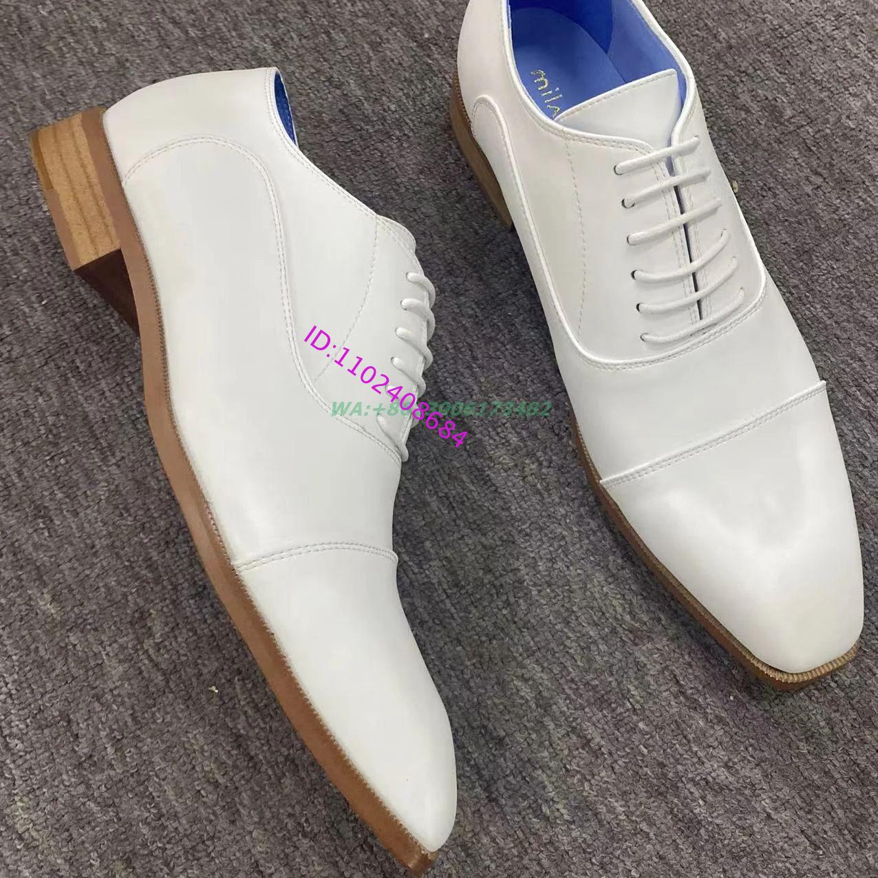 Men'S Grooming Oxford - Erkek Beyaz Bağcıklı Abiye Ayakkabıları Damat